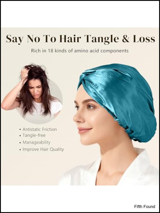 22 Momme 100% Mulberry Silk Bonnet Double Layer Adjustable Hair Wrap main image 4